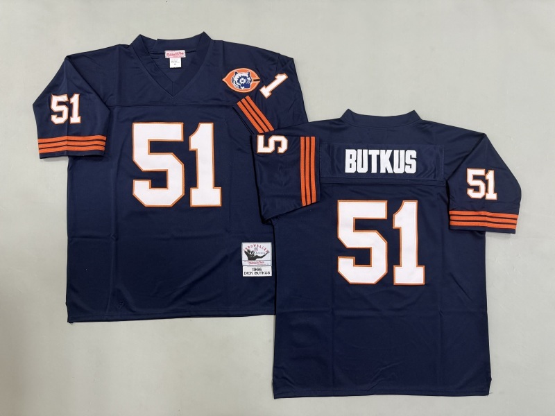 Men 2025 Nike Chicago Bears #51 Butkus Blue Throwback Limited NFL Jersey style 001->chicago bears->NFL Jersey